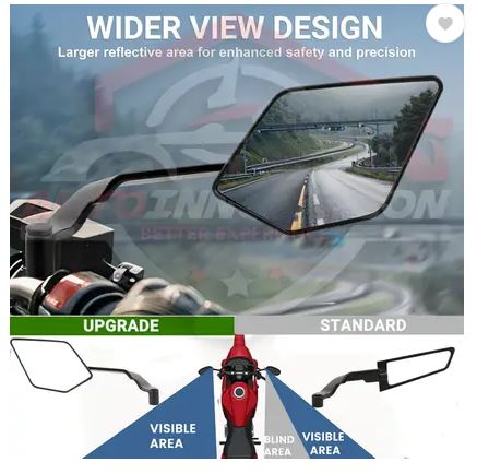 Autoinnovation Blind Spot Mirror for Bikes – Universal Fit for Honda, KTM, Suzuki, Yamaha (Left & Right)