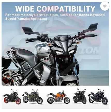 Autoinnovation Blind Spot Mirror for Bikes – Universal Fit for Honda, KTM, Suzuki, Yamaha (Left & Right)