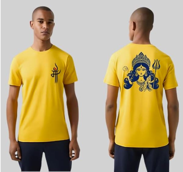 “Durga Puja T-Shirt – Celebrate The Divine with Festive Artwork | Perfect for Navratri and Durga Puja | Comfortable Tshirt for Women & Men”