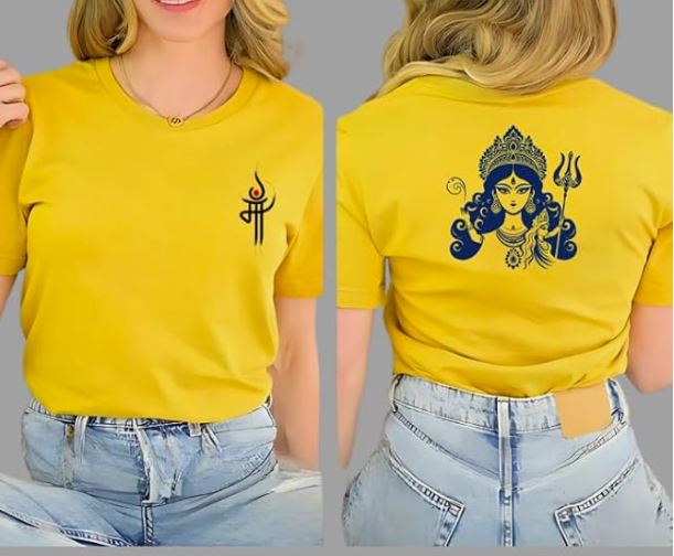 “Durga Puja T-Shirt – Celebrate The Divine with Festive Artwork | Perfect for Navratri and Durga Puja | Comfortable Tshirt for Women & Men”