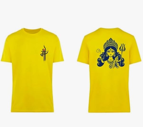 “Durga Puja T-Shirt – Celebrate The Divine with Festive Artwork | Perfect for Navratri and Durga Puja | Comfortable Tshirt for Women & Men”