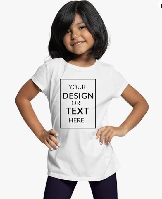 His'en'Her Personalized Tshirt for Kids with Photo Print, Text Print. 100% Cotton Customized Tshirt for Kids, Girls & Boys. Customized Gifts for Boys and Girls