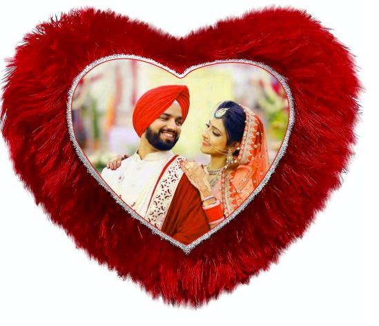 Personalized Valentines day Photo Pillow | Red Heart