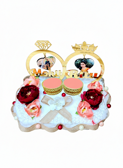 Custom Name and Photo Couple Ring Ceremony Tray