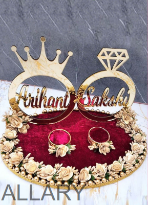 Elegant Anniversary/Engagement Platter with Custom Crown Toppers