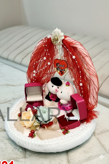 Personalized Wedding Gift Basket with Name Heart Charm