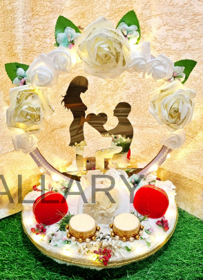 Luxury White & Gold Lighted "Will You Marry Me" Ring Tray