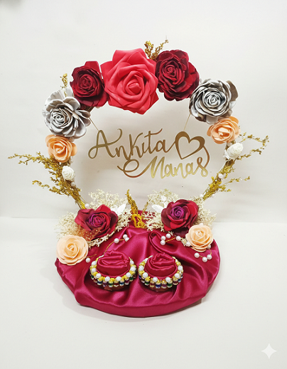 Personalized Floral Arch Engagement Ring Platter (Ankita & Manas)