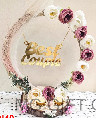 Rustic Floral Arch "Best Couple" Ring Platter (Bohemian Chic