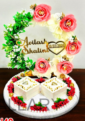 Luxury Floral Arch Ring Ceremony Platter with Custom Names