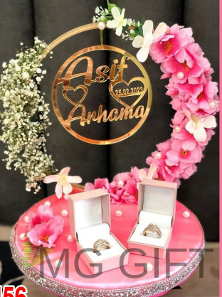 Luxury Red Velvet & Gold Couple's Ring Holder