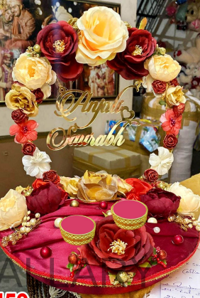 Custom Name & Date Floral Ring Tray (Sonik & Shaly Edition