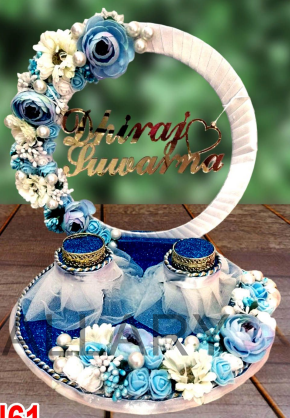 Luxury "Best Couple" Gold & Floral Engagement Ring Platter