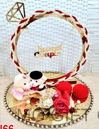 Luxury Illuminated Pink Floral Ring Tray