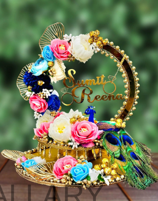 Personalized "Abel & Rachel" Floral Ring Platter with LED Lights