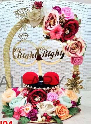 Custom Name Rose & Gold Ring Ceremony Tray (Nitin & Shalini Style)