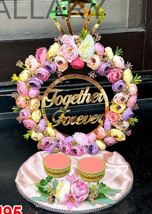 Luxury "Ayushi & Devarsh" Style Rose & Gold Ring Ceremony Tray