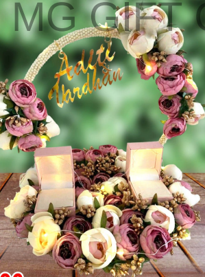 Luxury Golden Fern & White Rose Engagement Platter