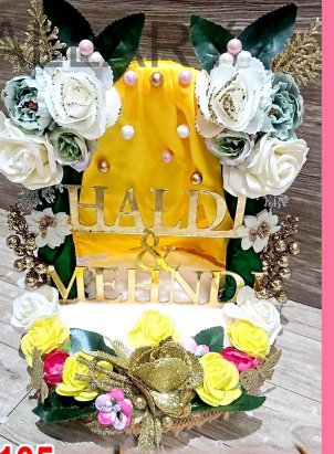 Luxury "Haldi & Mehndi" Dual Ceremony Platter with Yellow Backdrop