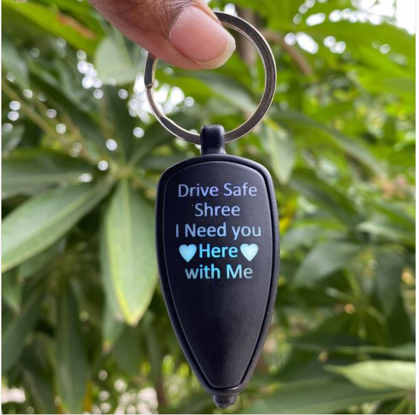 Engraved "Always Forever" Split Heart Key Holder Set