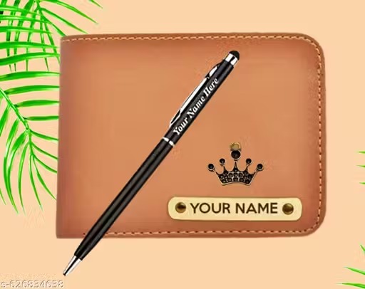 Personalized Corporate Gift for Him - Vegan Wallet & Pen