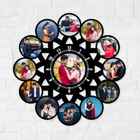 Customized Round Shape Collage Wall Clock