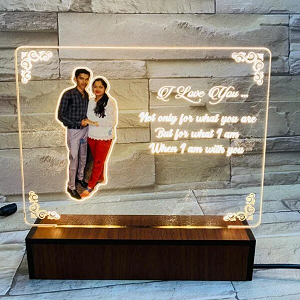 Valentine Special Personalised Acrylic LED Frame with Stand