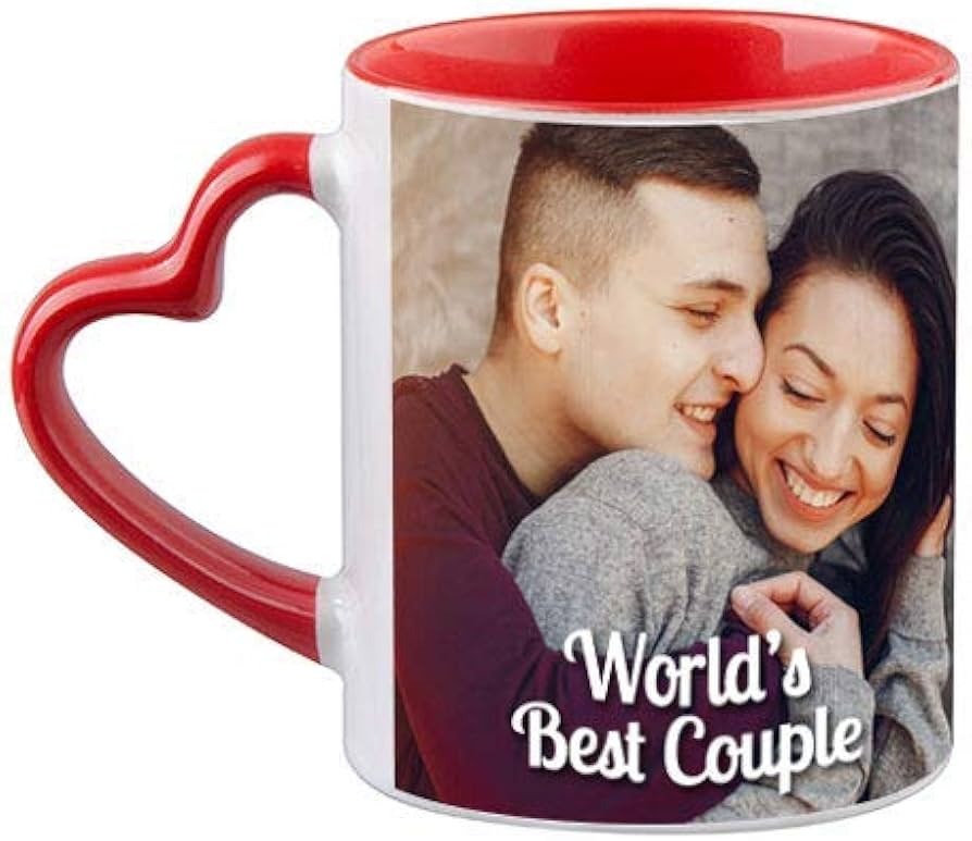 Personalized Heart Handle Mug – Custom Printed Gift for Loved Ones