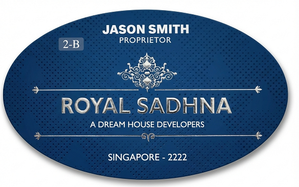 Premium 800 GSM "Royal Sadhna" Oval Die-Cut Visiting Card - 500pcs