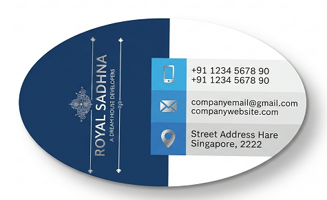 Premium 800 GSM "Royal Sadhna" Oval Die-Cut Visiting Card - 500pcs