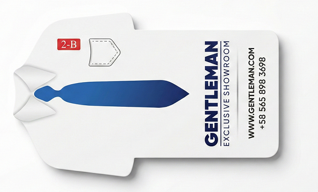 Premium 800 GSM "GENTLEMAN" Shirt-Shaped Die-Cut Visiting Card - 500pcs