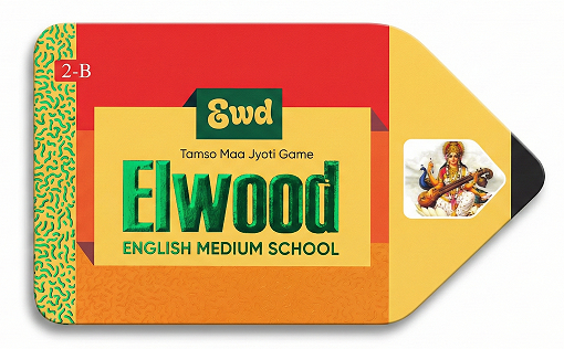 Premium 800 GSM Pencil-Shaped Die-Cut Visiting Card for Elwood English Medium School - 500pcs