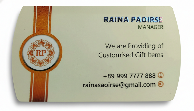 Premium 800 GSM "Raina Paoirse" Barrel Die-Cut Visiting Card - 500pcs
