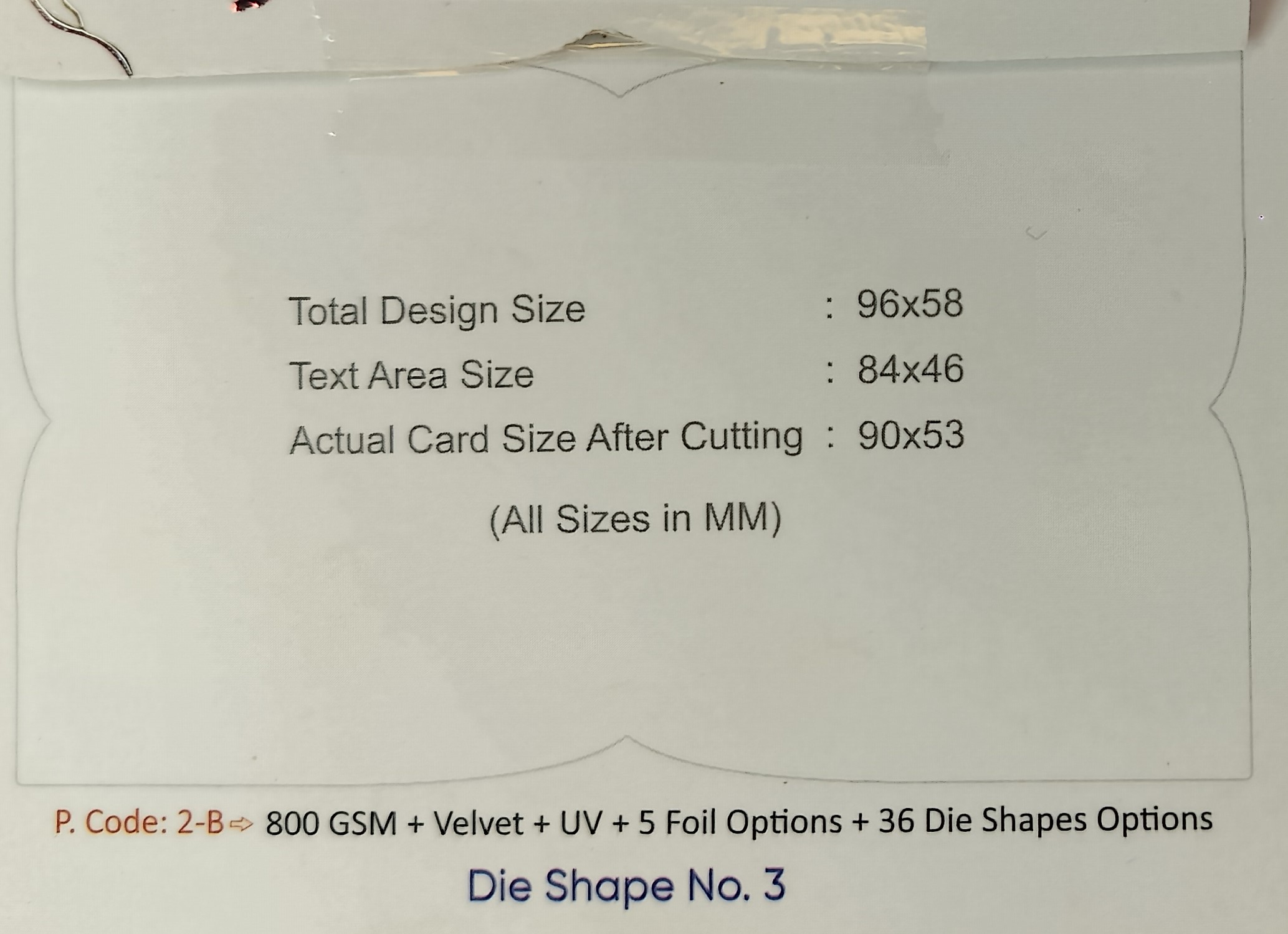 Premium 800 GSM "Elegance" Scalloped Die-Cut Visiting Card - 500pcs