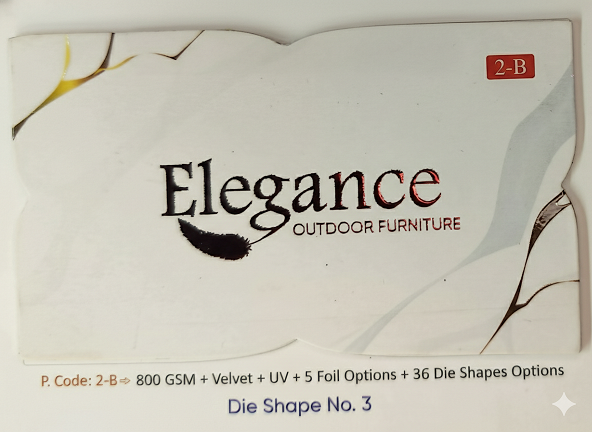 Premium 800 GSM "Elegance" Scalloped Die-Cut Visiting Card - 500pcs