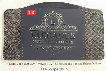Premium 800 GSM "Elegance Luxury Boutique" Arch Die-Cut Visiting Card - 500pcs