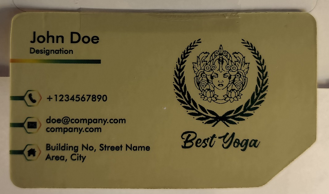 Custom SIM Card Shape Die-Cut Business Card – Yoga & Wellness Edition (Die Shape No. 20)