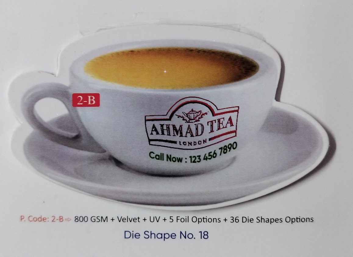 Premium Tea Cup Die-Cut Business Card – Ahmad Tea London Edition (Die Shape No. 18) - 500pcs
