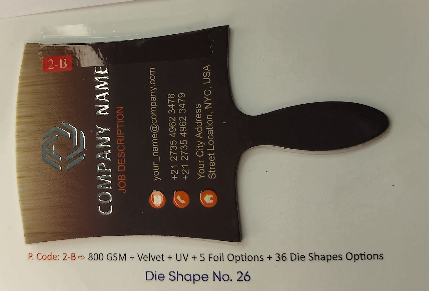 Custom Paint Brush Die-Cut Business Card – Artist & Painter Edition (Die Shape No. 26) - 500pcs