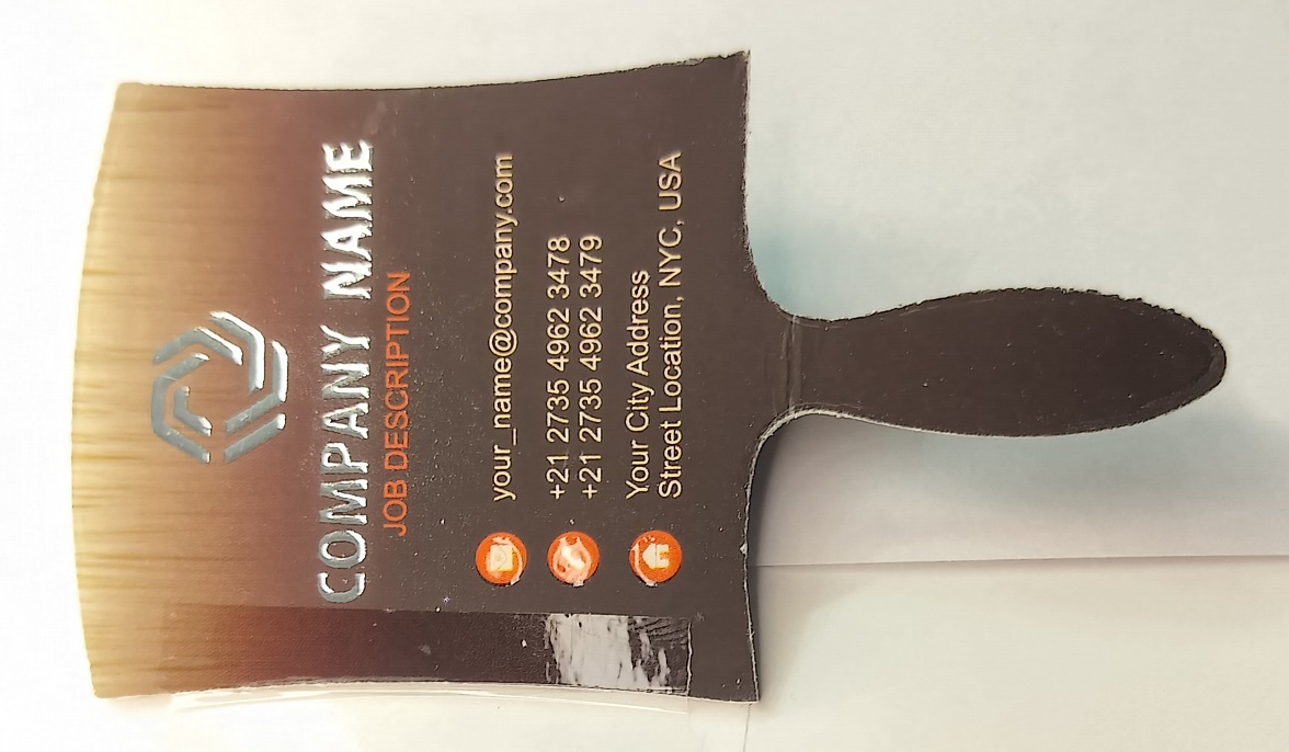 Custom Paint Brush Die-Cut Business Card – Artist & Painter Edition (Die Shape No. 26) - 500pcs