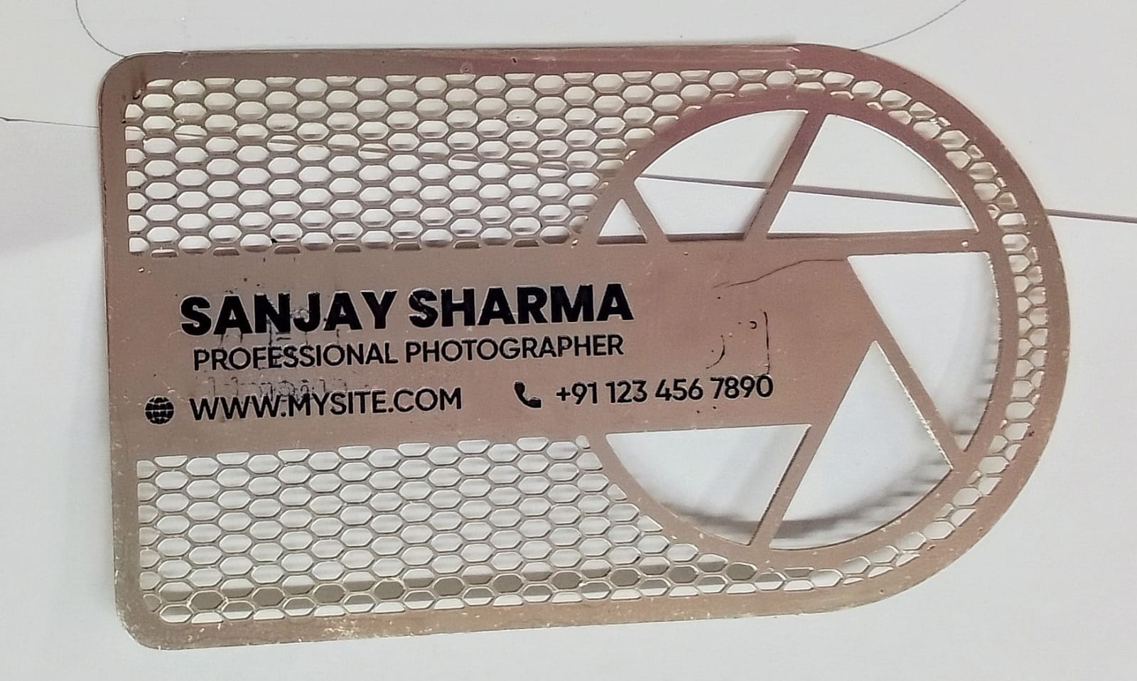Silver Colored Metal Visiting Card - (Print With 1 color) - 50pcs