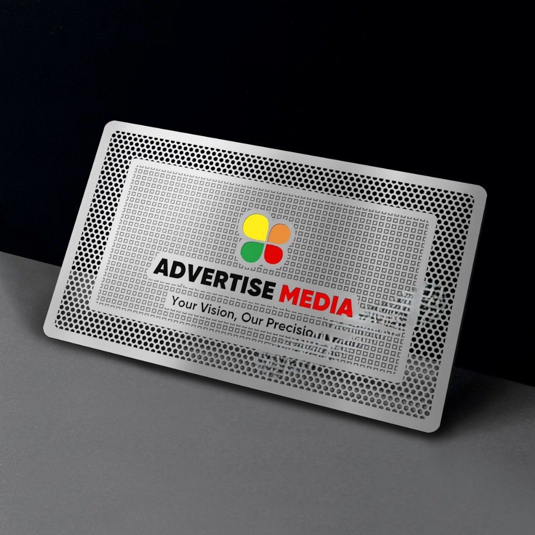 Nickel Colored Metal Visiting Card - (Print With 1 color) - 50pcs