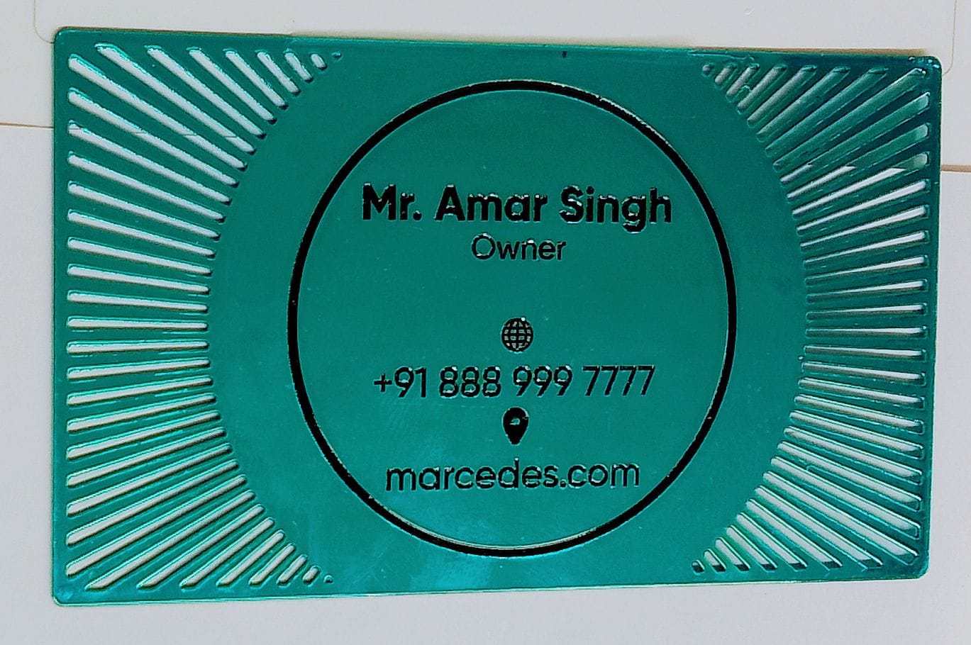 Blue Colored Metal Visiting Card - (Print With 1 color) - 50pcs