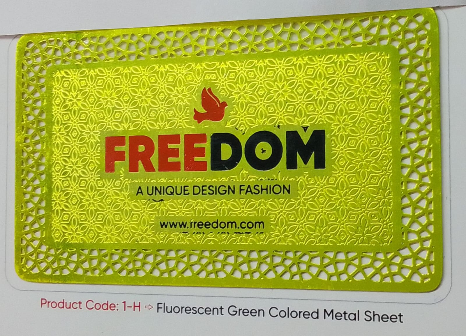 Fluorescent Colored Metal Visiting Card - (Print With 1 color) - 50pcs