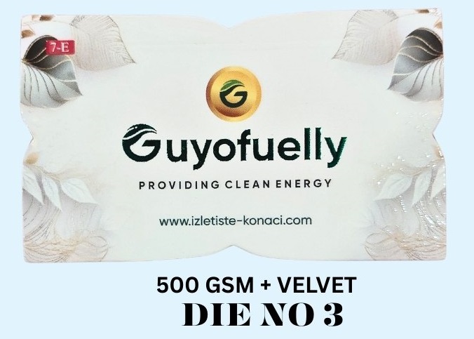 Velvet + UV + Foil + Custom Die Cut Business Visiting Card (500 Gsm) - 500pcs - 7E