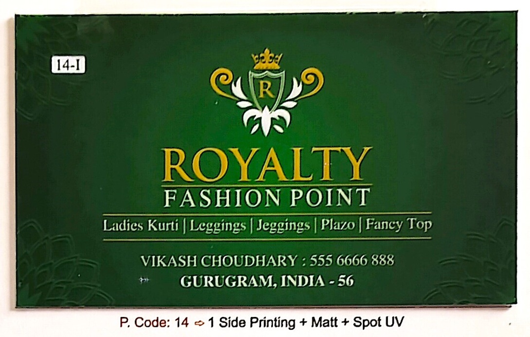 1 Side Printing + 1 Side UV Business Cards (Min-1000qty)