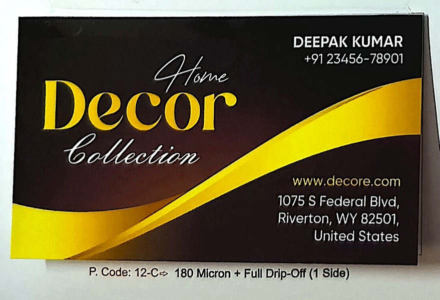 180 Micron + Full Drip-Off 1 Side | High-Shine Protection Business Cards (Min-1000qty)