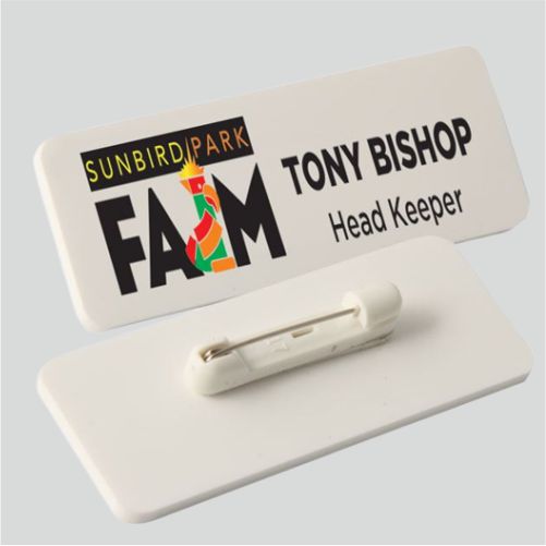 Customised Acrylic Engraved Name Badges with Pin Back | Badge Holder ( 1 pcs)