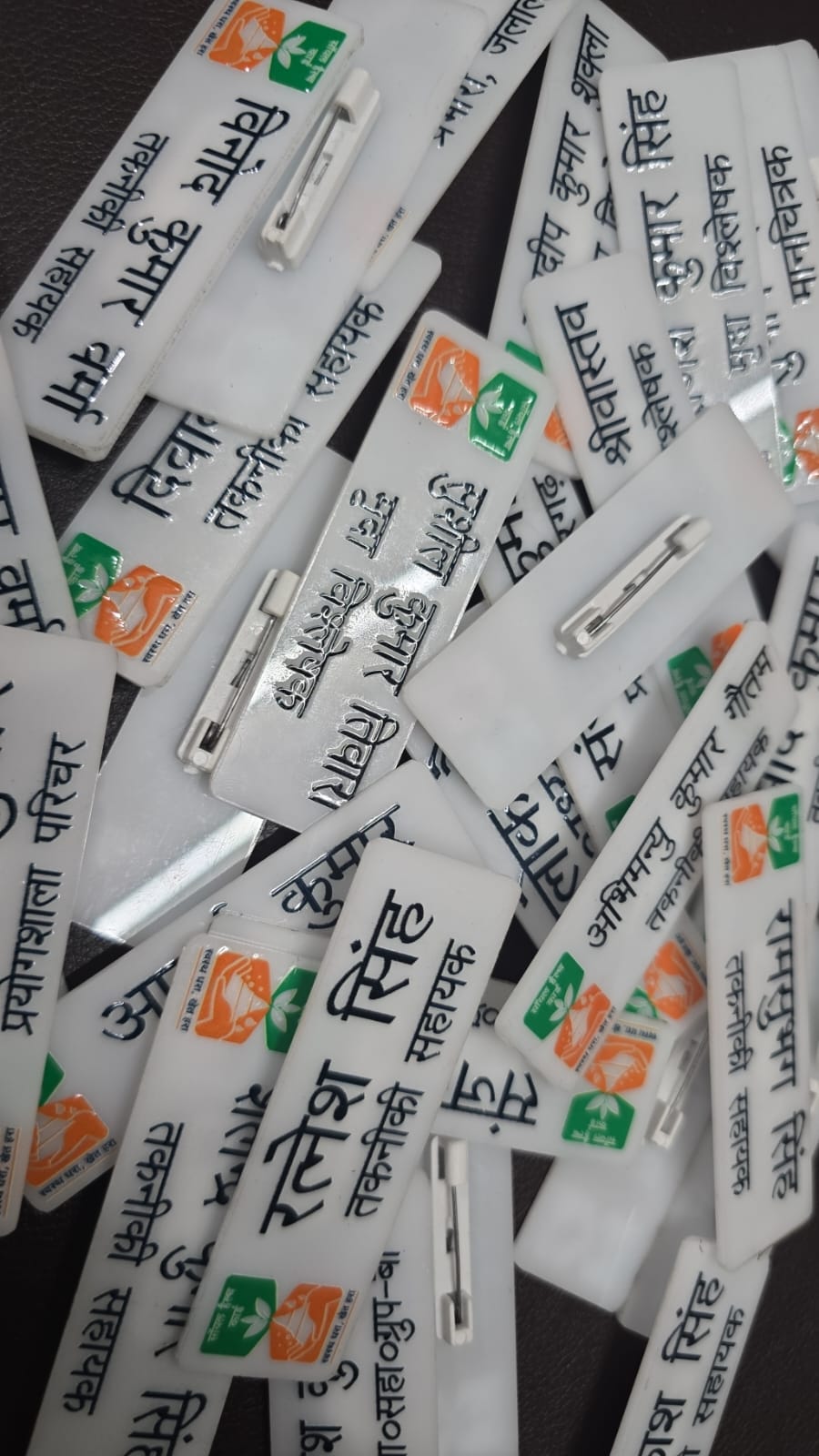 Customised Acrylic Engraved Name Badges with Pin Back | Badge Holder ( 1 pcs)