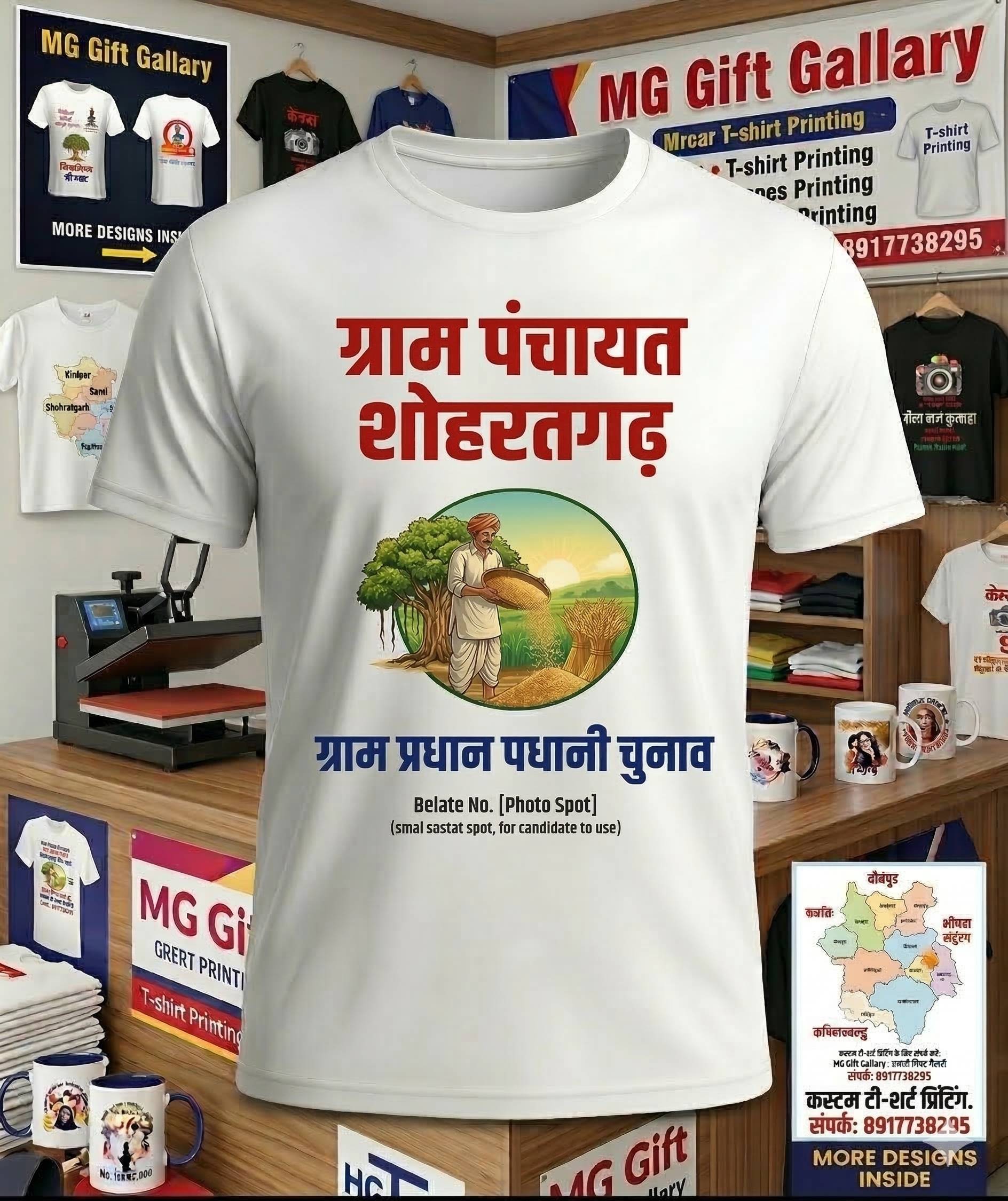 Premium Election Campaign Branding T Shirt (Gram Pradhan 2026 Special)